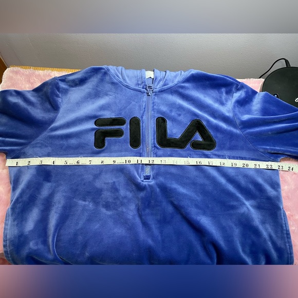 FILA Velour Crop 1/4 Zip Hoodie - Picture 10 of 16